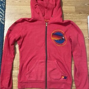 Aviator Nation xs red zip up hoodie